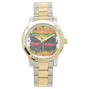 Relógio De Pulso Hamburger de luxe dobro com queijo