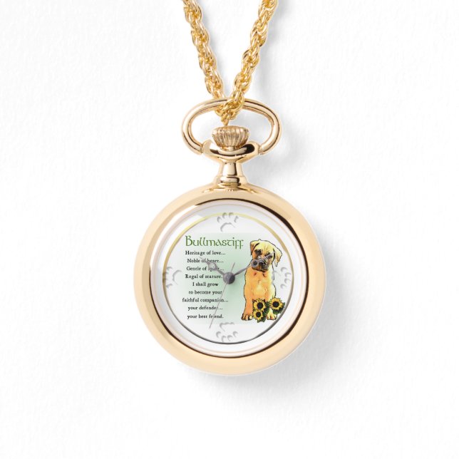 Relógio De Pulso Herança Bullmastiff de Presentes de Amor (Frente)