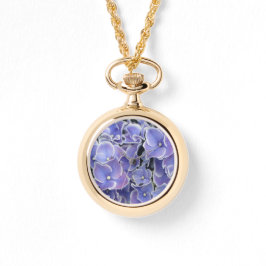 Relógio De Pulso Hydrangea azul com borda branca