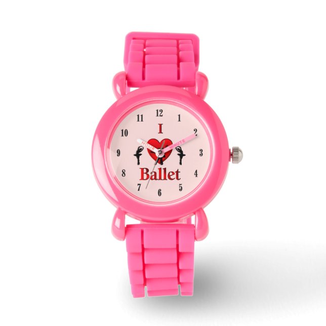 Relógio De Pulso I Dança do Balé Coração Rosa (Frente)