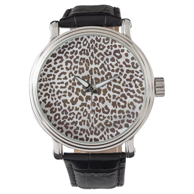 Relógio De Pulso Impressão de Chocolate Leopardo (Frente)