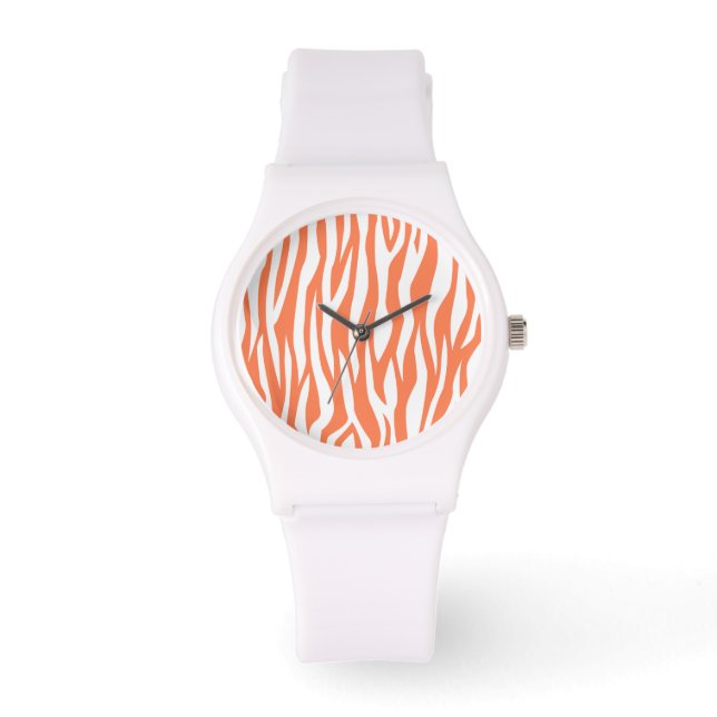 Relógio De Pulso Impressão de Coral Zebra (Frente)