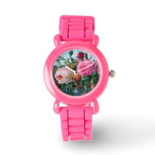Relógio De Pulso Impressão de Rosa de belos e elegantes