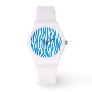 Relógio De Pulso Impressão de Zebra Azul Claro