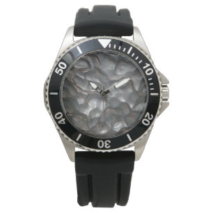 Relógio De Pulso Impressão metálico da rocha do meteorito,