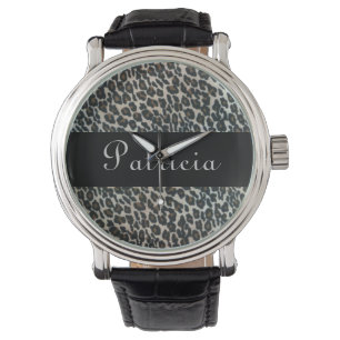 Relógio De Pulso Impressão selvagem personalizado do leopardo