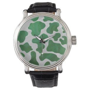 Relógio De Pulso Impressão Verde-Vaca e Branco