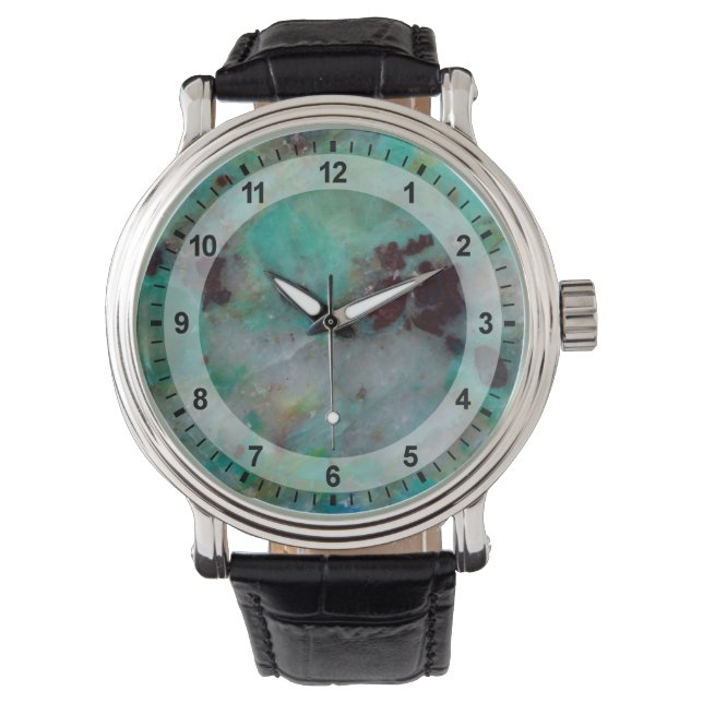 Relógio De Pulso Jasper de Crisocola Azul (Frente)