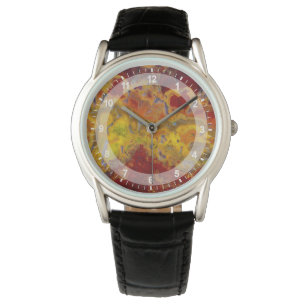 Relógio De Pulso Jasper vermelho e amarelo Crayloa