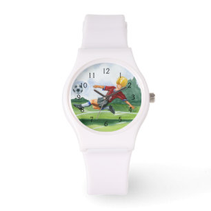 Relógio De Pulso Jogador de futebol batendo uma bola por Jay Throck