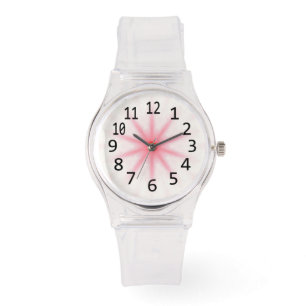 Relógio De Pulso Kaleidoscope Cor-de-rosa e branco