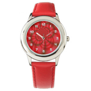 Relógio De Pulso Kid's Red Candy Stripes Fractal Watch