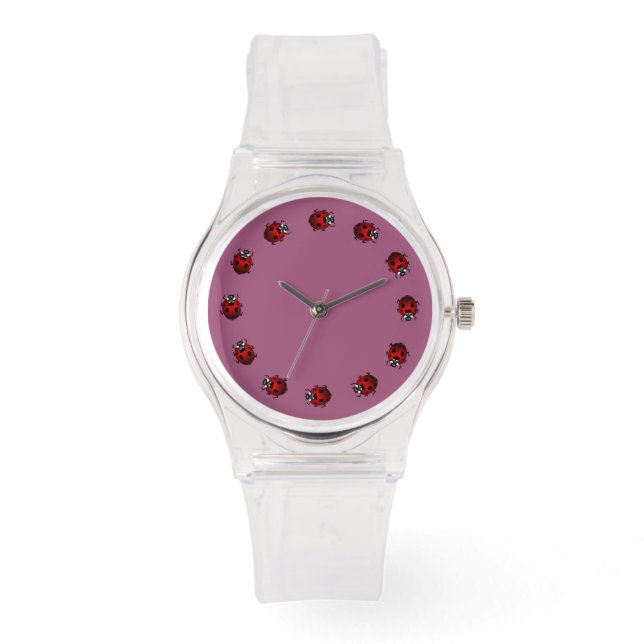 Relógio De Pulso Ladybug Assista Bonito Jogo-Ladybird Roupa Inseto  (Frente)