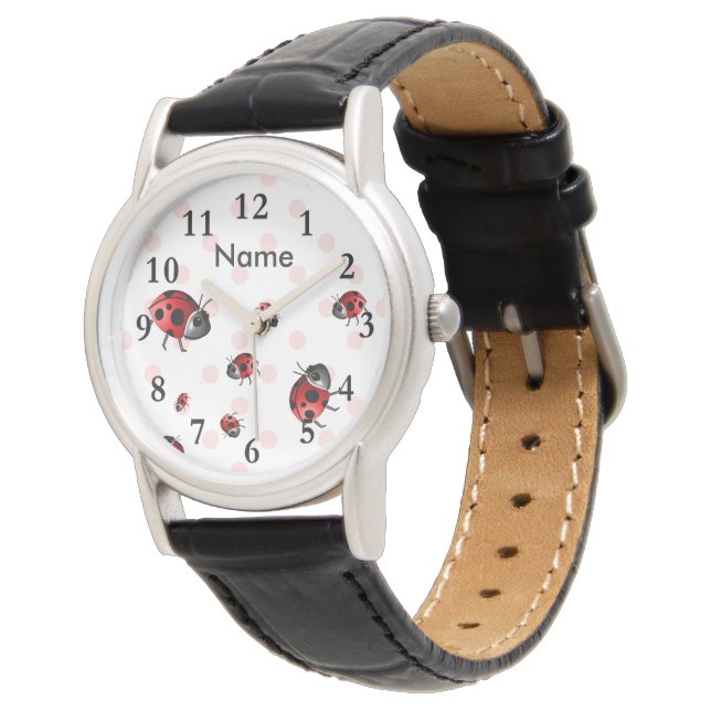 Relógio De Pulso Ladybugs e Bolinhas Wrist Watch (Angular)