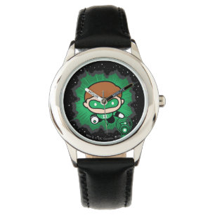 Relógio De Pulso Lanterna Verde Chibi Voando Através Do Espaço
