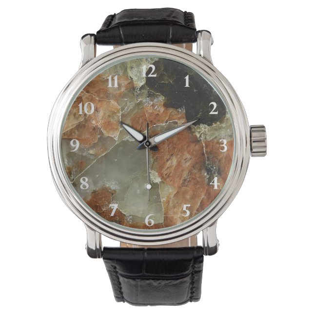 Relógio De Pulso Laranja, Preto e Quartz Claro (Frente)