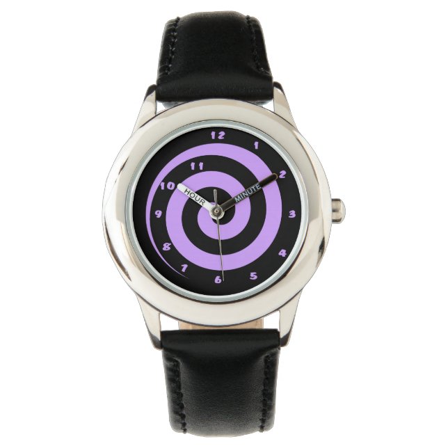 Relógio De Pulso Legal Roxo Hypnotic Spirar Wrist Watch (Frente)