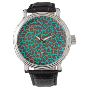 Relógio De Pulso Leopard Brown e Teal Impressão