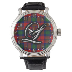 Relógio De Pulso Letra L Tartan de Lindsay Lindsey do clã do