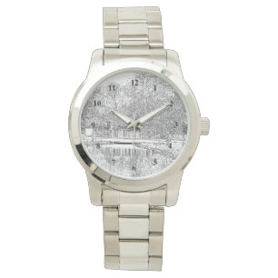 Relógio De Pulso Linda Pond em preto e branco