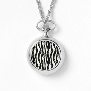 Relógio De Pulso Listras da zebra - preto e branco