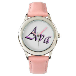 Relógio De Pulso Logotipo do nome da Ava púrpura, rosa,