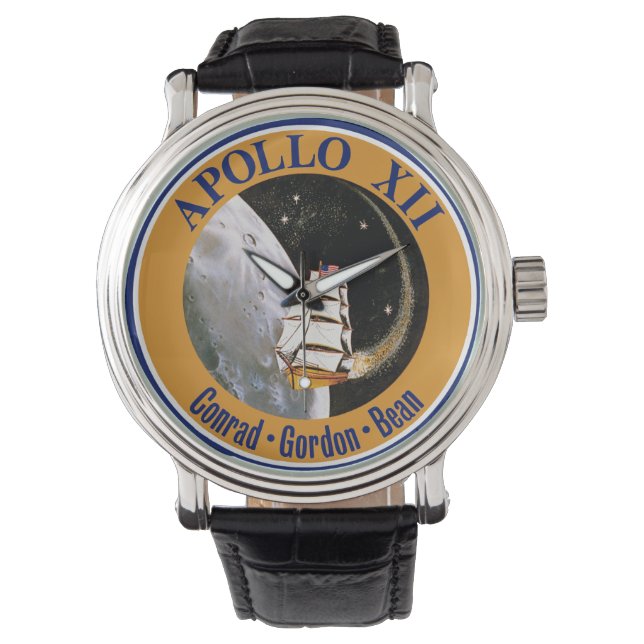 Relógio De Pulso Logotipo do Símbolo da Missão Apollo 12 (Frente)