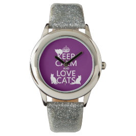 Relógio De Pulso Mantenha os gatos calmos e apaixonados (em qualque