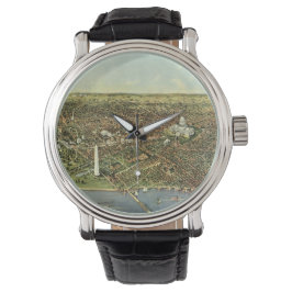 Relógio De Pulso Mapa antigo com uma Visão Panorâmica de Washington