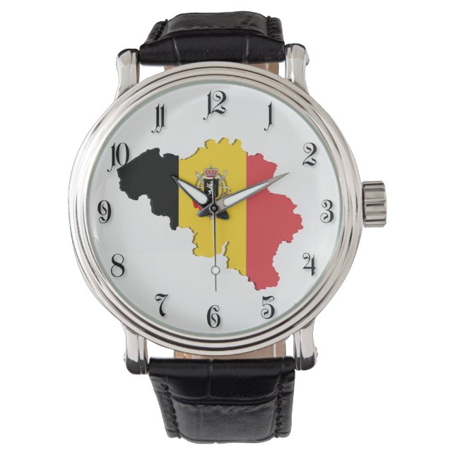 Relógio De Pulso Mapa da Bélgica (Frente)