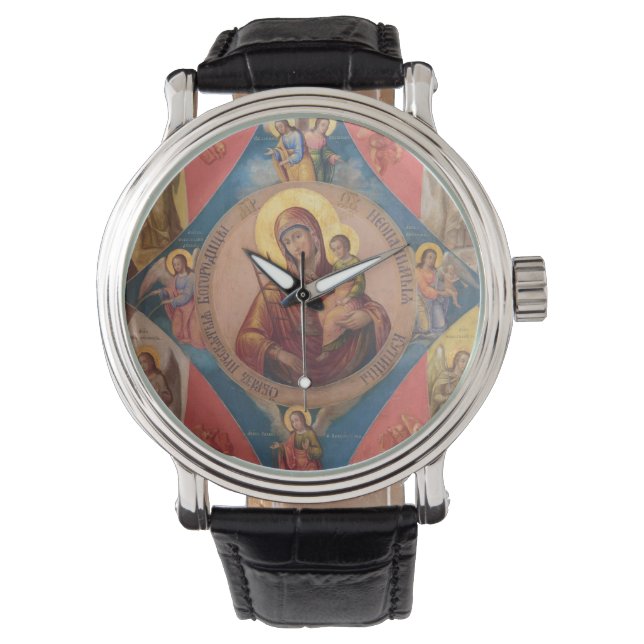 Relógio De Pulso Maria, Jesus e Anjos (Frente)