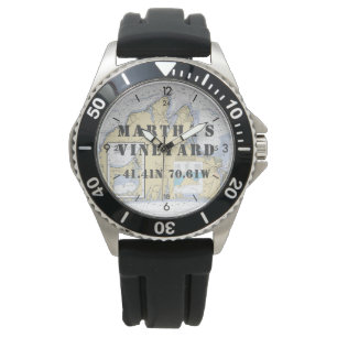 Relógio De Pulso Martha's Vineyard Latitude Longitude Boater's