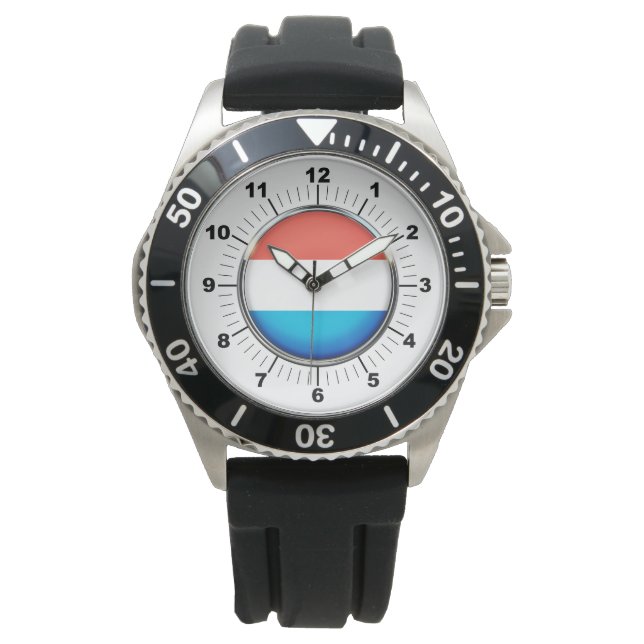Relógio de pulso masculino com pulseira de borrach (Frente)