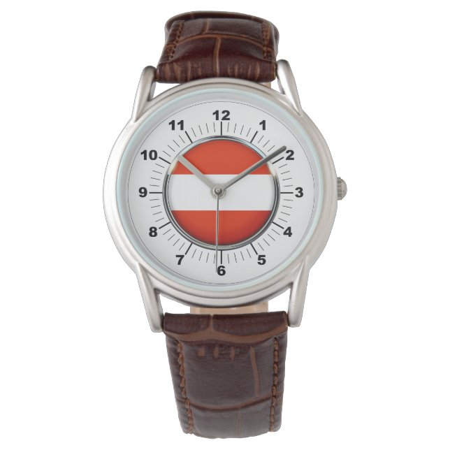 Relógio de pulso masculino com pulseira de couro m (Frente)