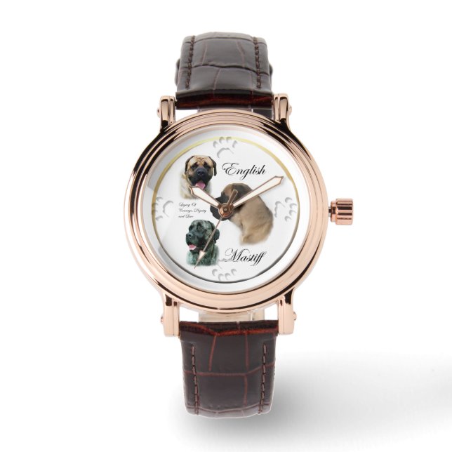 Relógio De Pulso Mastiff Art Inglês (Frente)