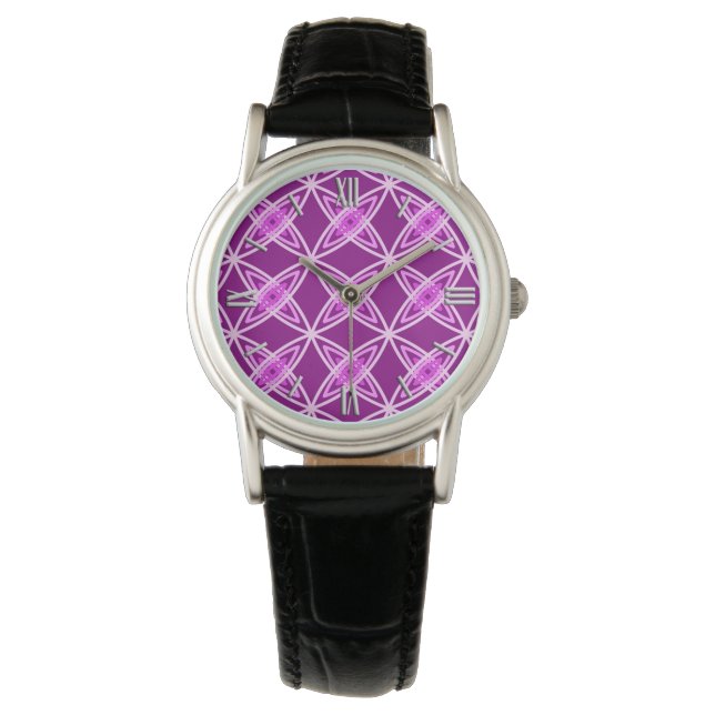 Relógio De Pulso Meio século Atômica Moderno - Roxo Ametista (Frente)