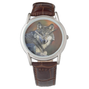 Relógio De Pulso Mens Classic Watch/Wildlife Wolf