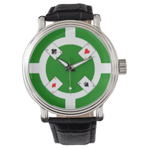 Relógio De Pulso Microplaqueta de póquer - verde