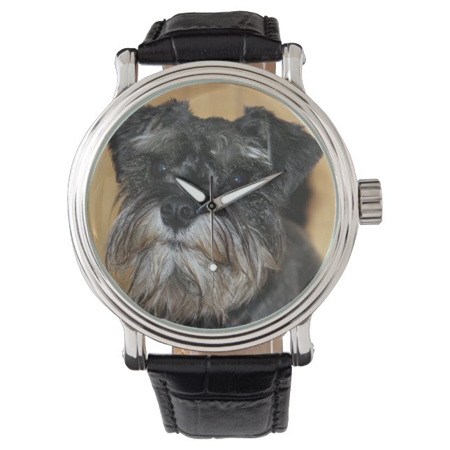 Relógio De Pulso Miniatura Schnauzer Watch (Frente)