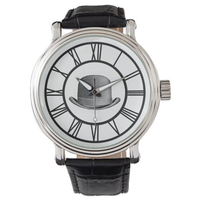 Relógio De Pulso Misterioso Derby Leather Strap Watch (Frente)