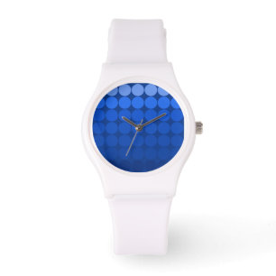 Relógio De Pulso Mod Pop Cobalt, Indigo Blue Dot White Watch