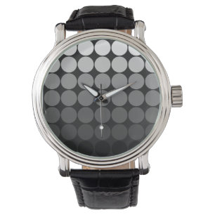 Relógio De Pulso Mod Pop Dots Gradiente de Cinza Preta