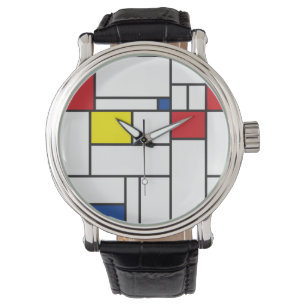 Relógio De Pulso Mondrian Minimalist Geometric De Stijl Modern Art