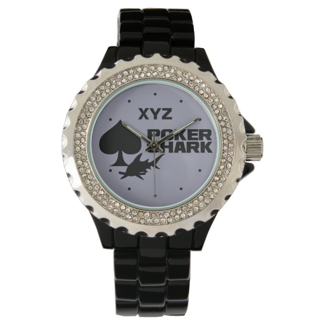 Relógio De Pulso Monitores de iniciais personalizadas do POKER SHAR (Frente)