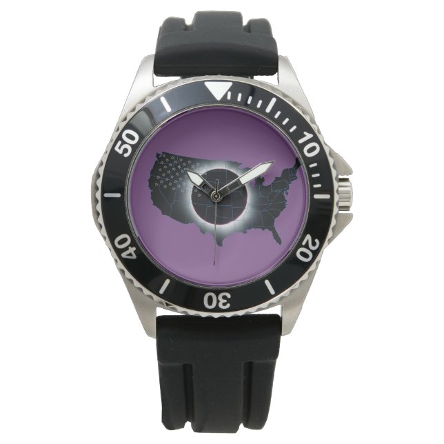 Relógio De Pulso Monitorização Total da Borracha Negra de Borracha  (Frente)