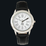 Relógio De Pulso Monograma romano preto<br><div class="desc">Roman,  cara numérica simples e elegante. Personalize com seu monograma.</div>