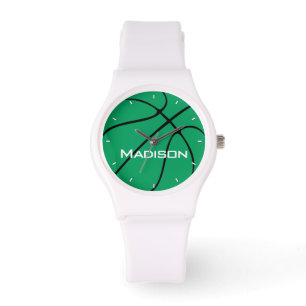 Relógio De Pulso Mulher de Basquete Verde Equipe Personalizada ou N