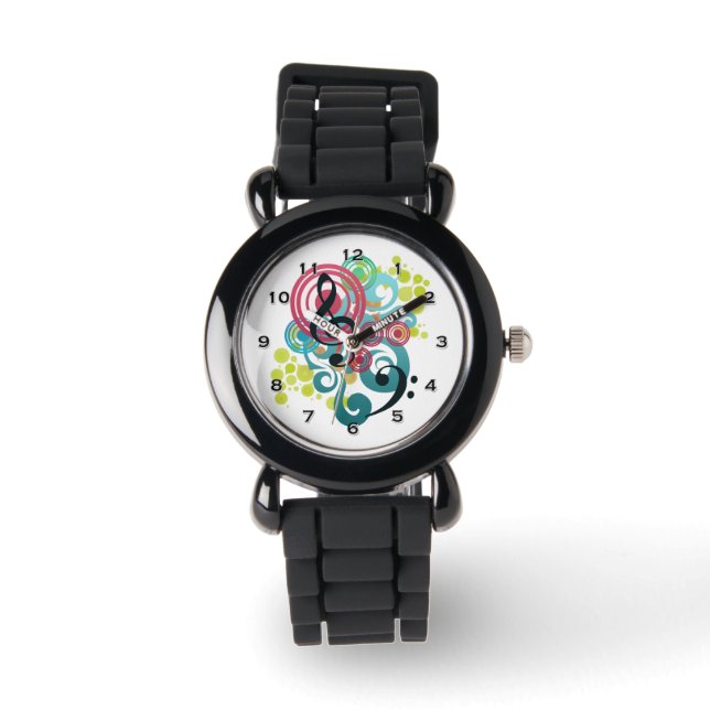 Relógio De Pulso Music Swirl Glitter Watch (Frente)