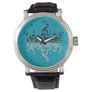 Relógio De Pulso Nada, Mas Treble Music Notes Wrist Watch 2