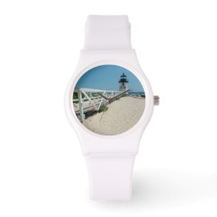 Relógio De Pulso Nantucket. Farol de Madeira Antigo